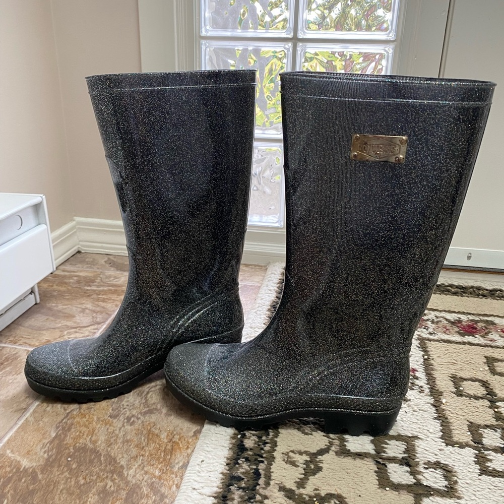 GUESS rain boots grey with glitter size 8